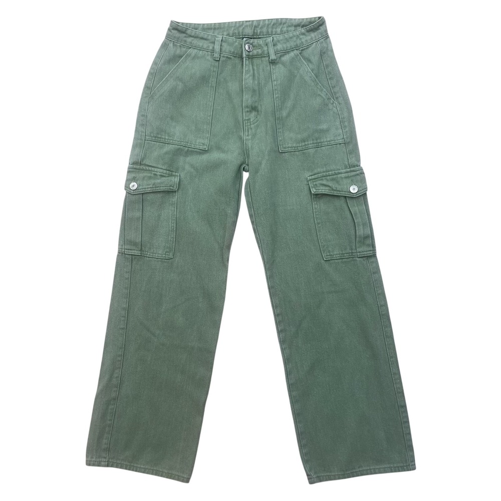 Cider Cargo Pants Olive Green High Waist Wide Leg Womens S